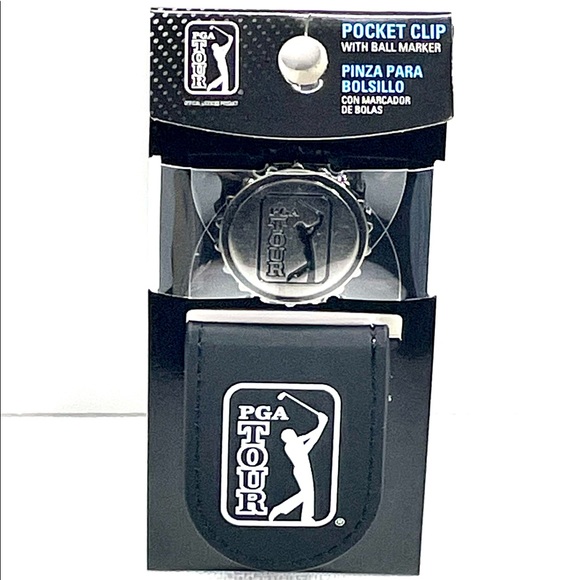PGA Tour Golf Metallic Pocket Clip Unisex With Ball Marker Caviar Black New - Picture 16 of 16